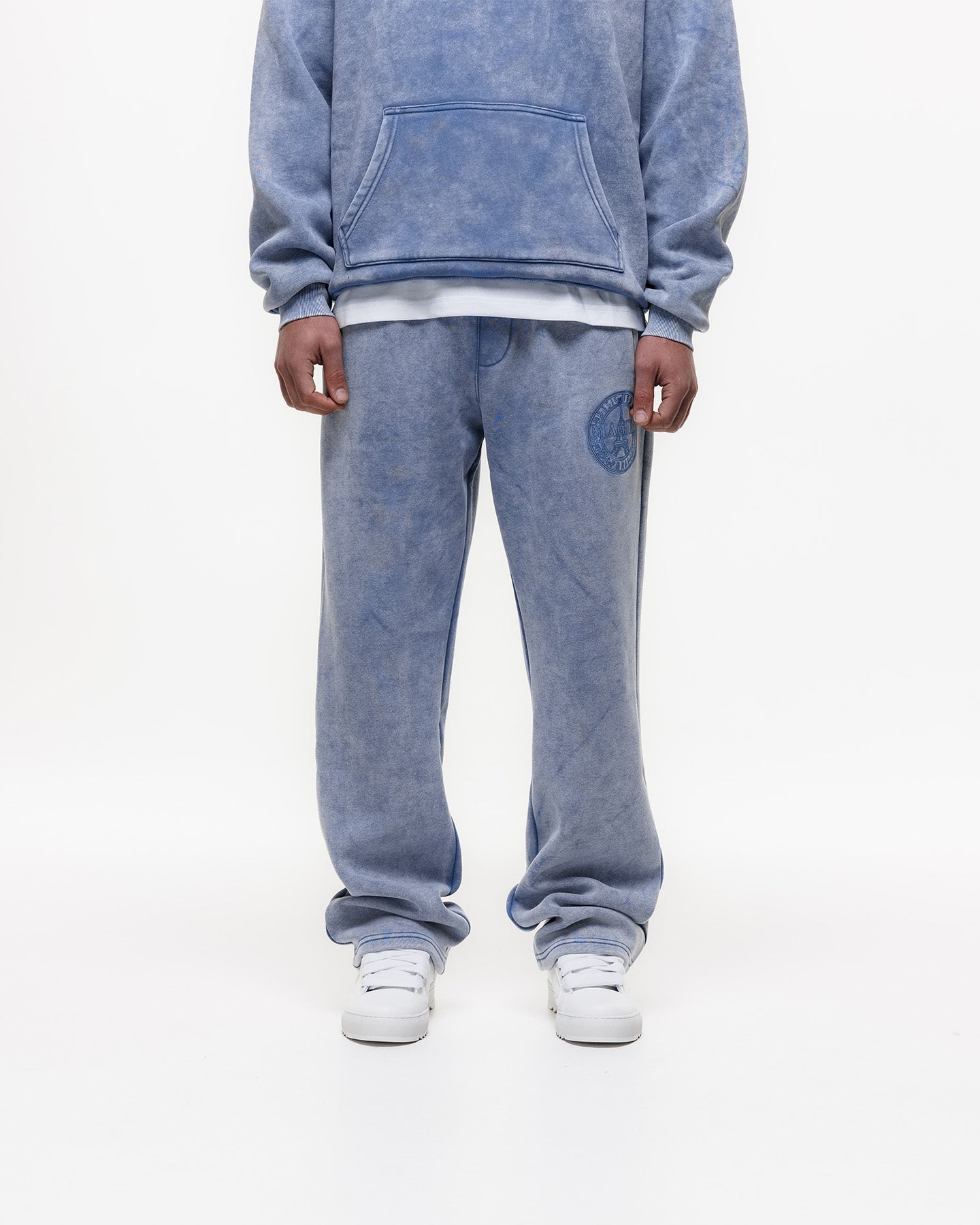 MAGIRI Embroidered Washed Blue Sweatpants